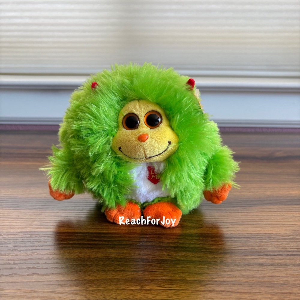 Ty Monstaz Maxine Plush Beanie Monster Green And Orange